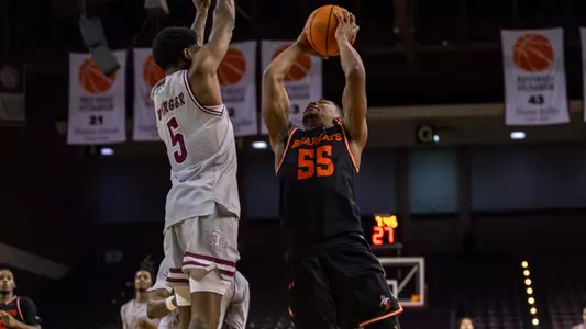 Jacob Walker goes up for a shot against Texas Southern