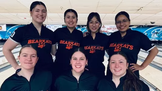 The Bearkat bowling team is in second at the Lewis Flyer Classic