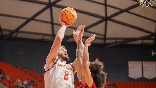 Veljko Ilic shoots over a Jax State defender