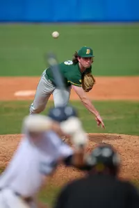 North Dakota State Bison pitcher Tristen Roehrich (40) during an NCAA baseball game against the Maine Black Bears on March 11, 2022 at Chain of Lakes Stadium in Winter Haven, Florida. (Mike Janes/Four Seam Images)
