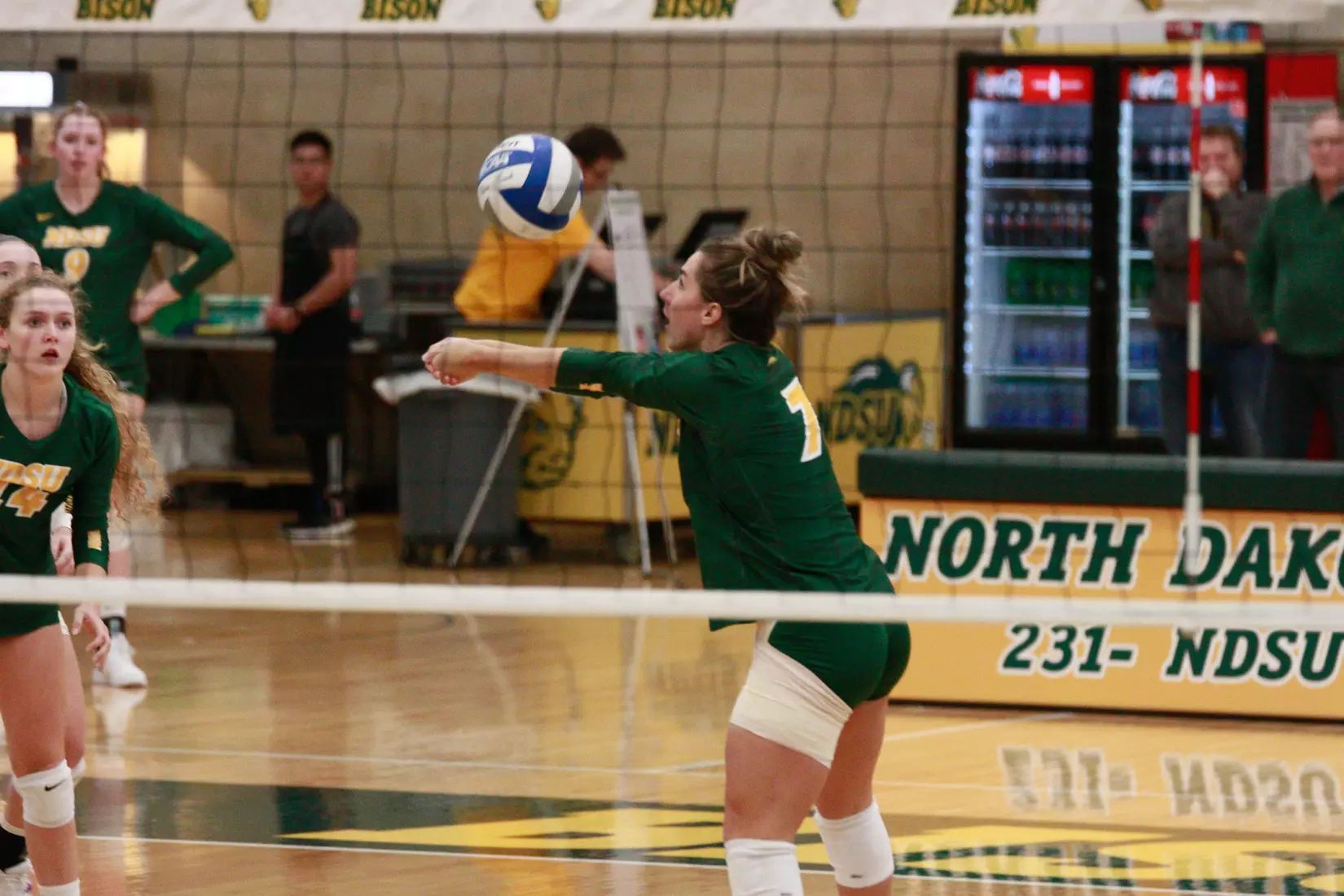 North Dakota State's Abbi Klos against Denver in the Bentson Bunker Fieldhouse.