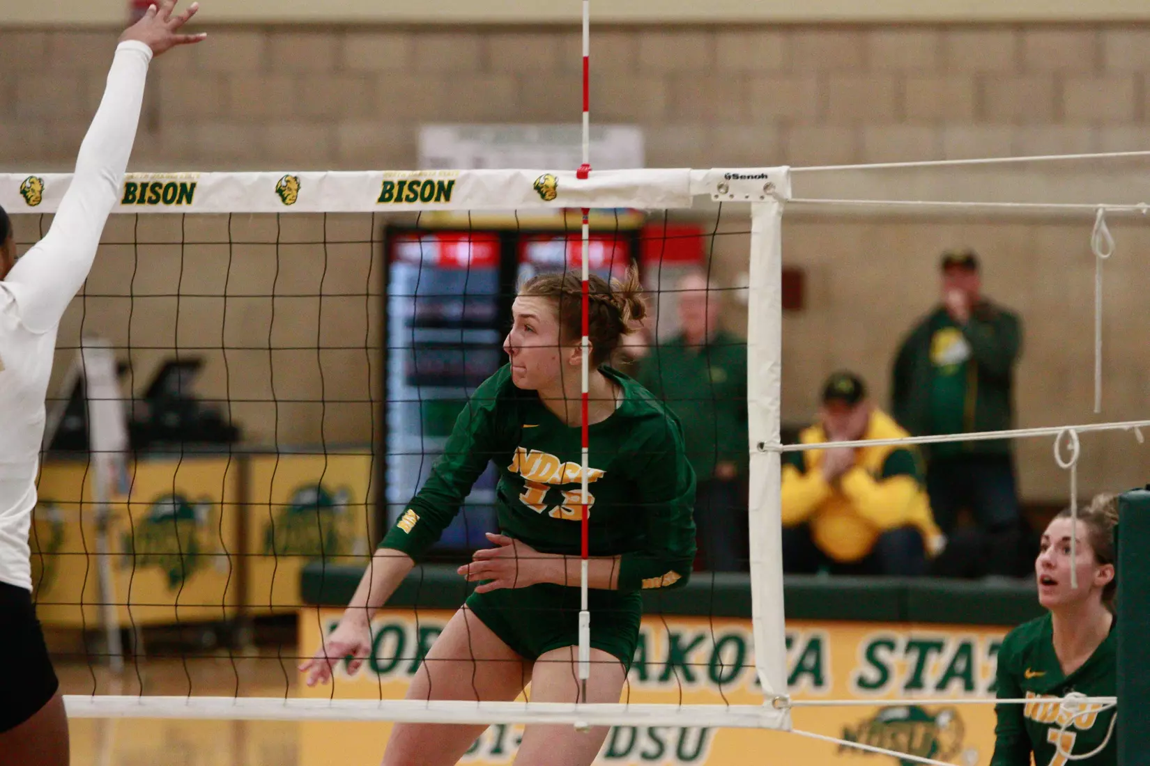 North Dakota State's Alexis Bachmeier against Denver in the Bentson Bunker Fieldhouse.