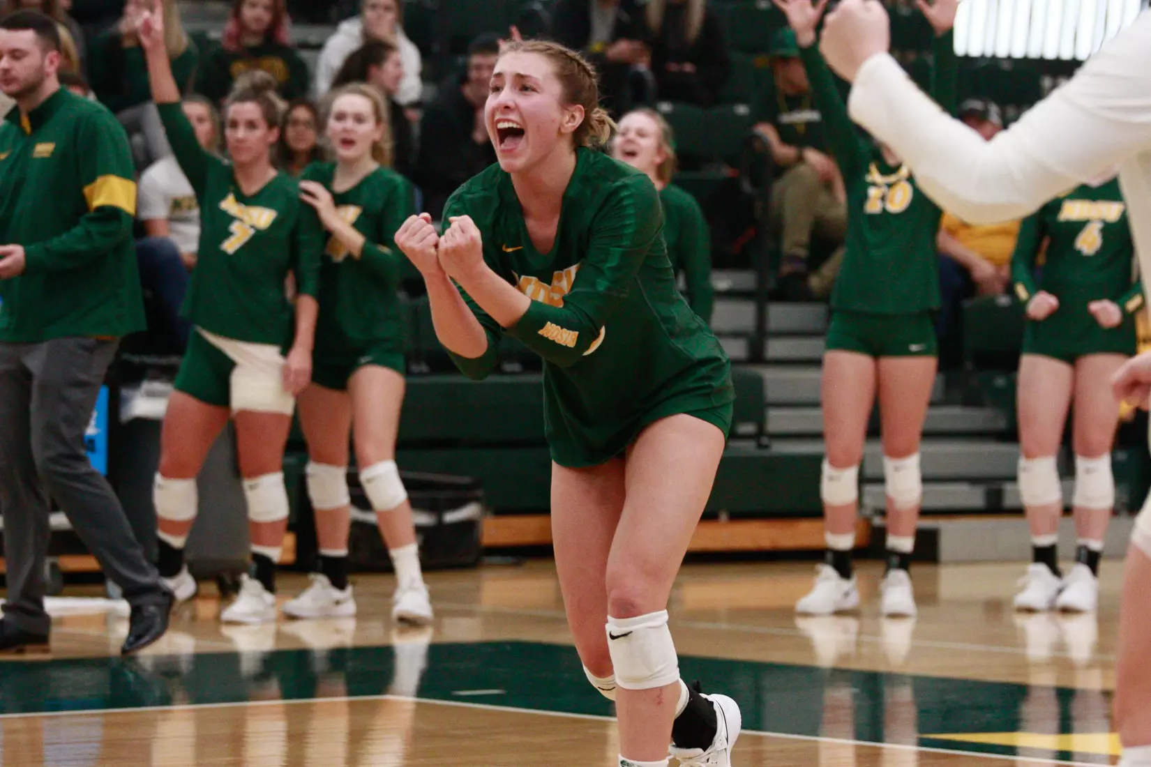 North Dakota State's Alexis Bachmeier against Denver in the Bentson Bunker Fieldhouse.
