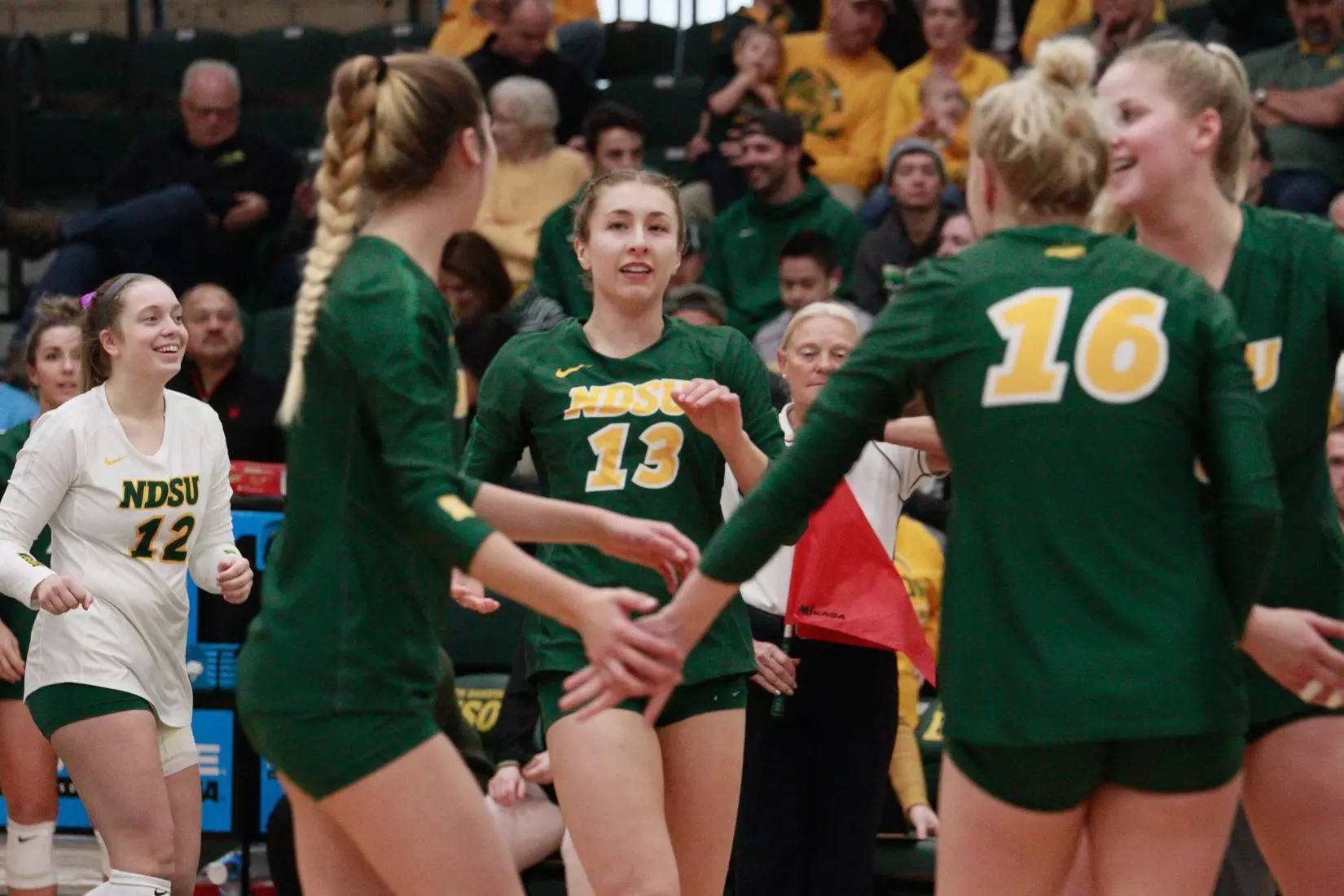 North Dakota State's Alexis Bachmeier against Denver in the Bentson Bunker Fieldhouse.