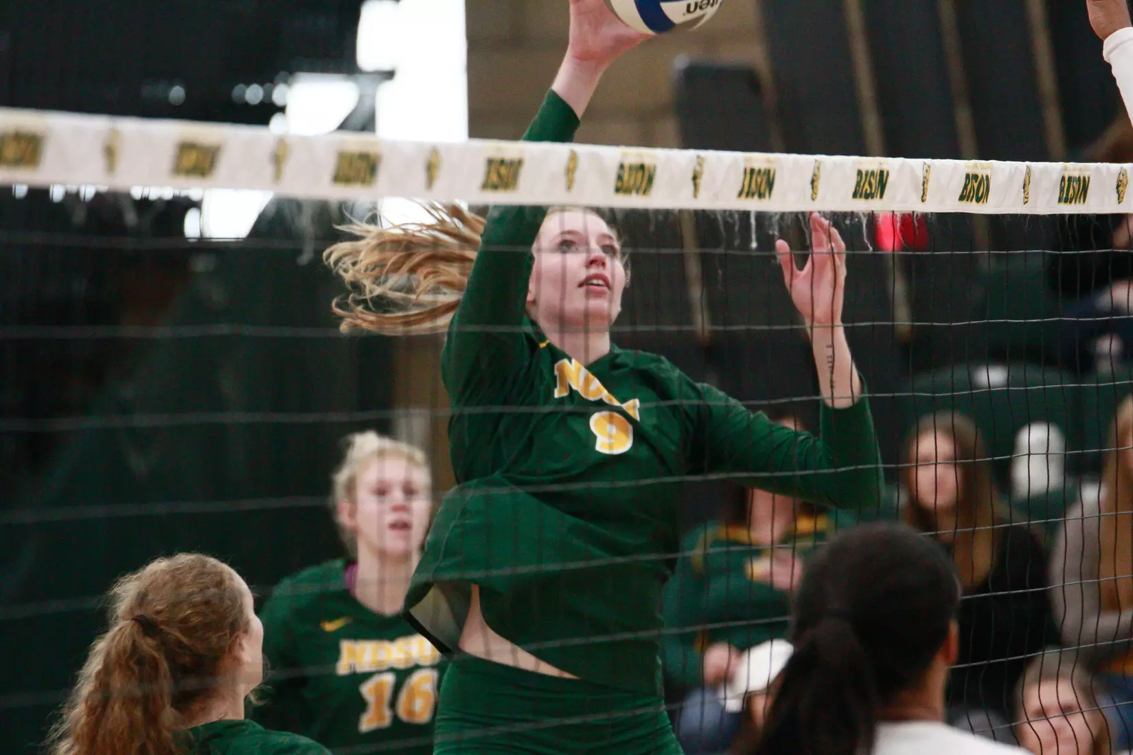 North Dakota State's Emily Halverson against Denver in the Bentson Bunker Fieldhouse.