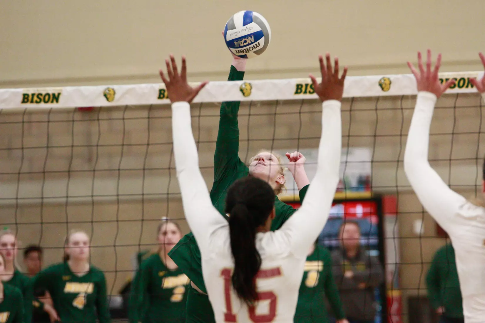 North Dakota State's Kalli Hegerle against Denver in the Bentson Bunker Fieldhouse.