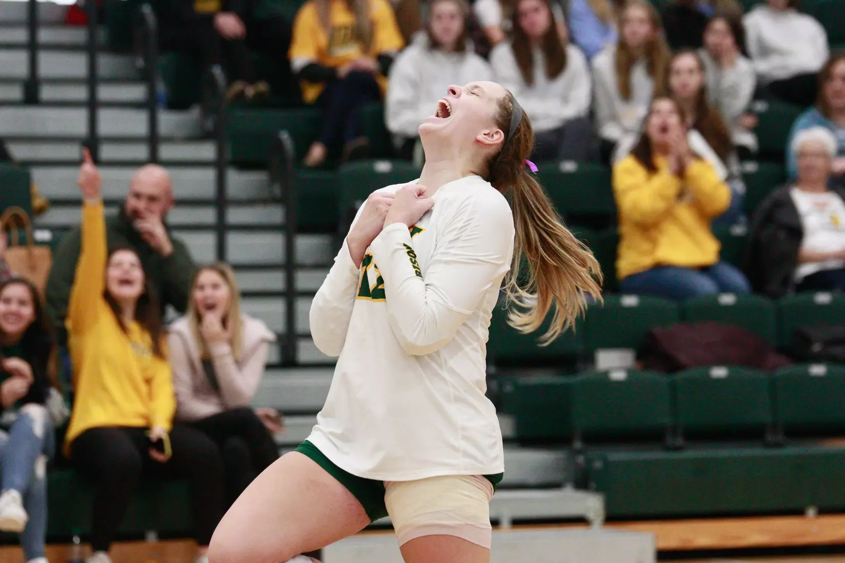 North Dakota State's Kaylee Hanger against Denver in the Bentson Bunker Fieldhouse.