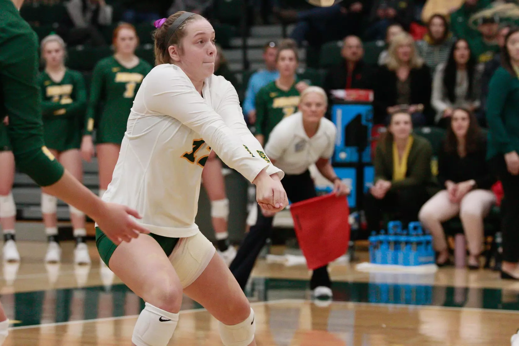 North Dakota State's Kaylee Hanger against Denver in the Bentson Bunker Fieldhouse.