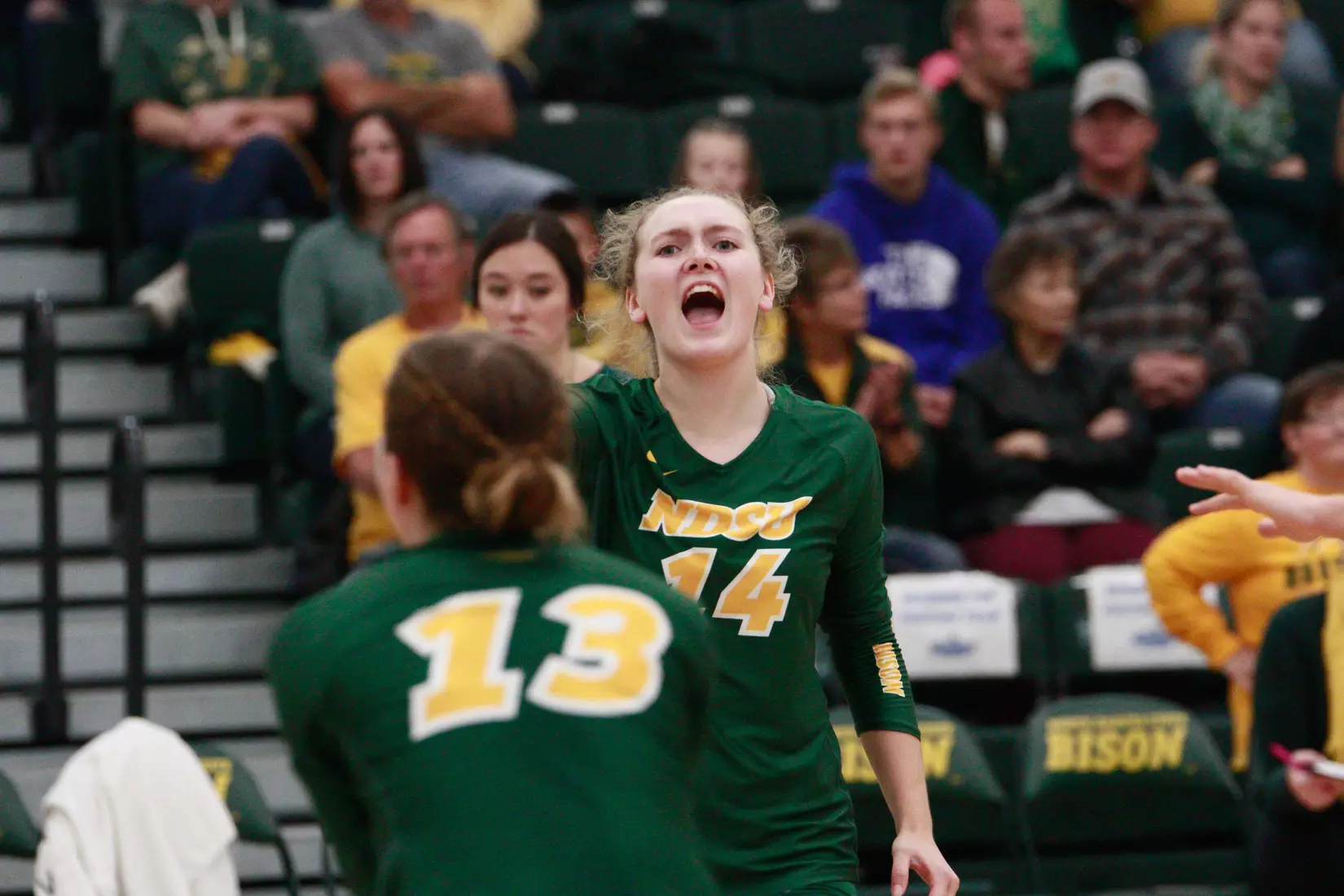 North Dakota State's Kelley Johnson against Denver in the Bentson Bunker Fieldhouse.