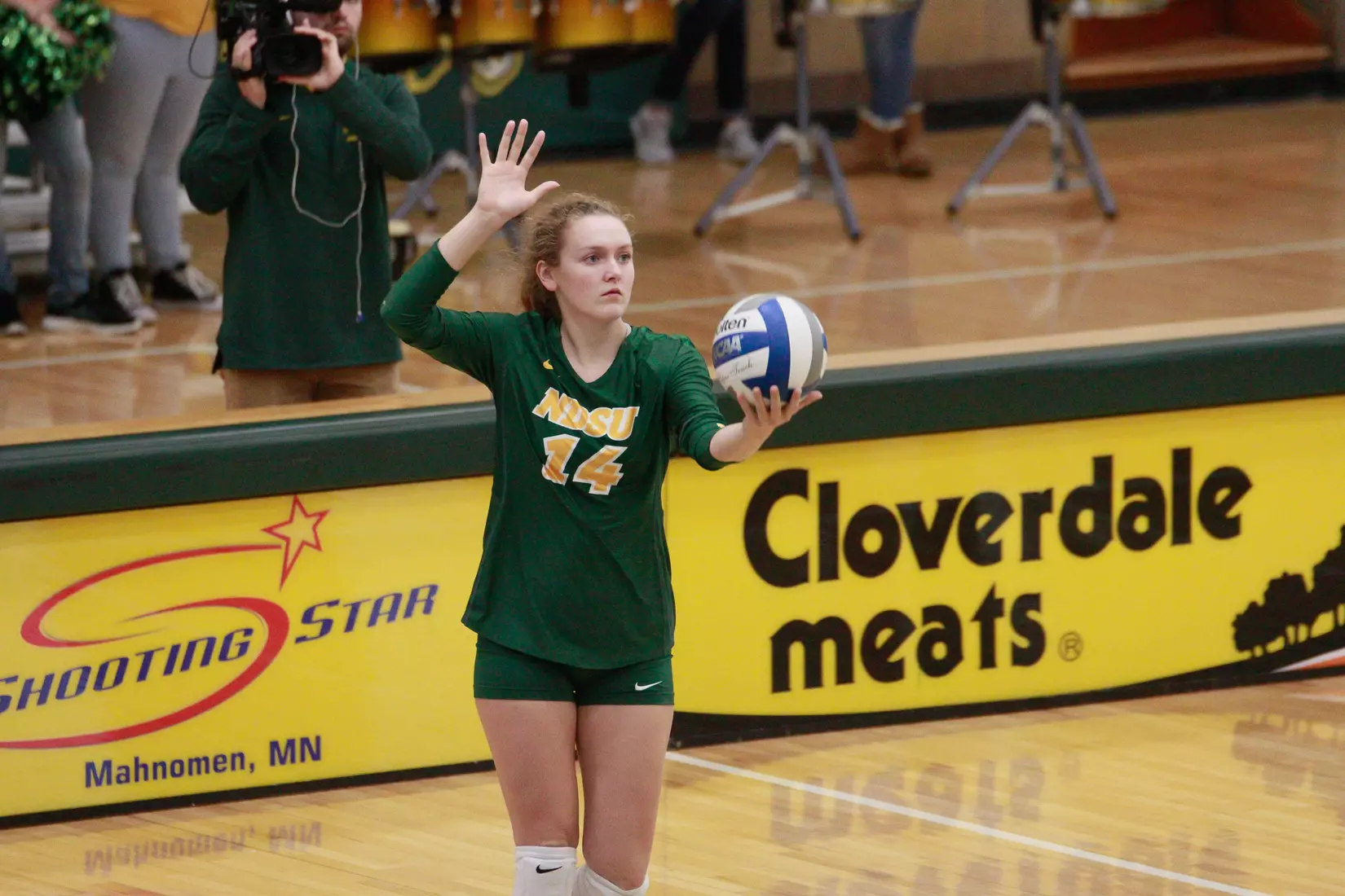 North Dakota State's Kelley Johnson against Denver in the Bentson Bunker Fieldhouse.