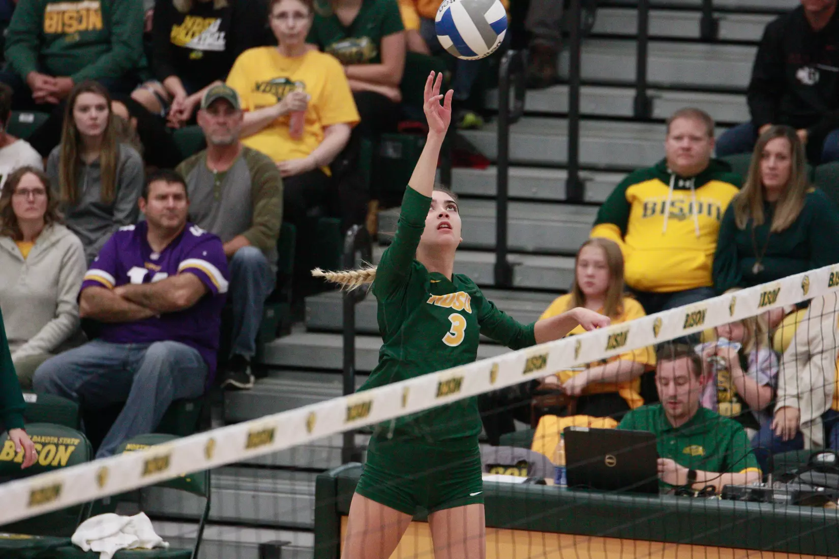 North Dakota State's Syra Tanchin against Denver in the Bentson Bunker Fieldhouse.