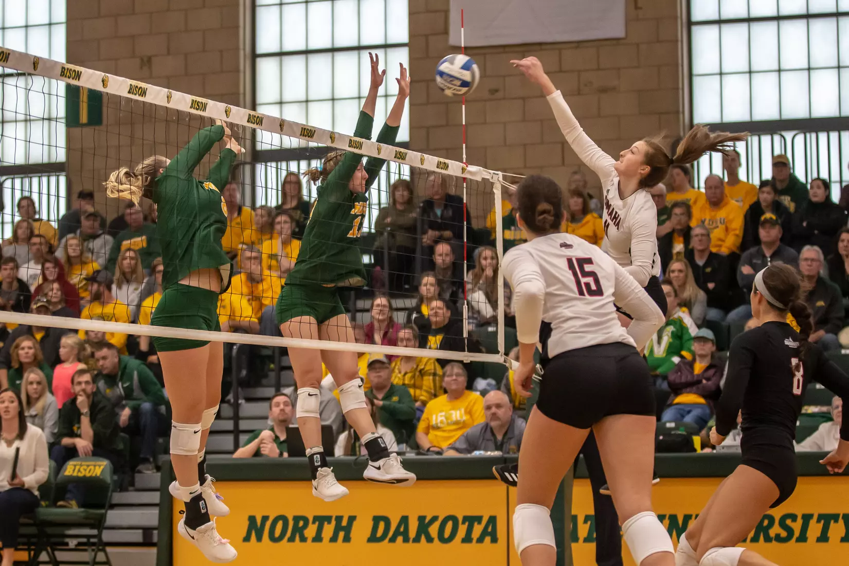 North Dakota State's Alexis Bachmeier against Omaha in the Bentson Bunker Fieldhouse.