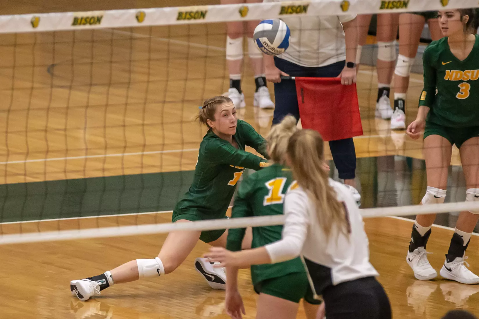 North Dakota State's Alexis Bachmeier against Omaha in the Bentson Bunker Fieldhouse.