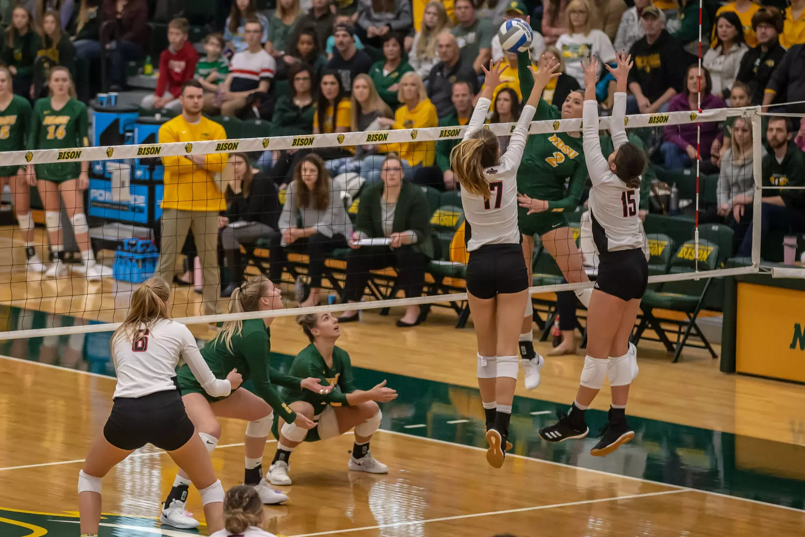 North Dakota State's Allie Mauch against Omaha in the Bentson Bunker Fieldhouse.