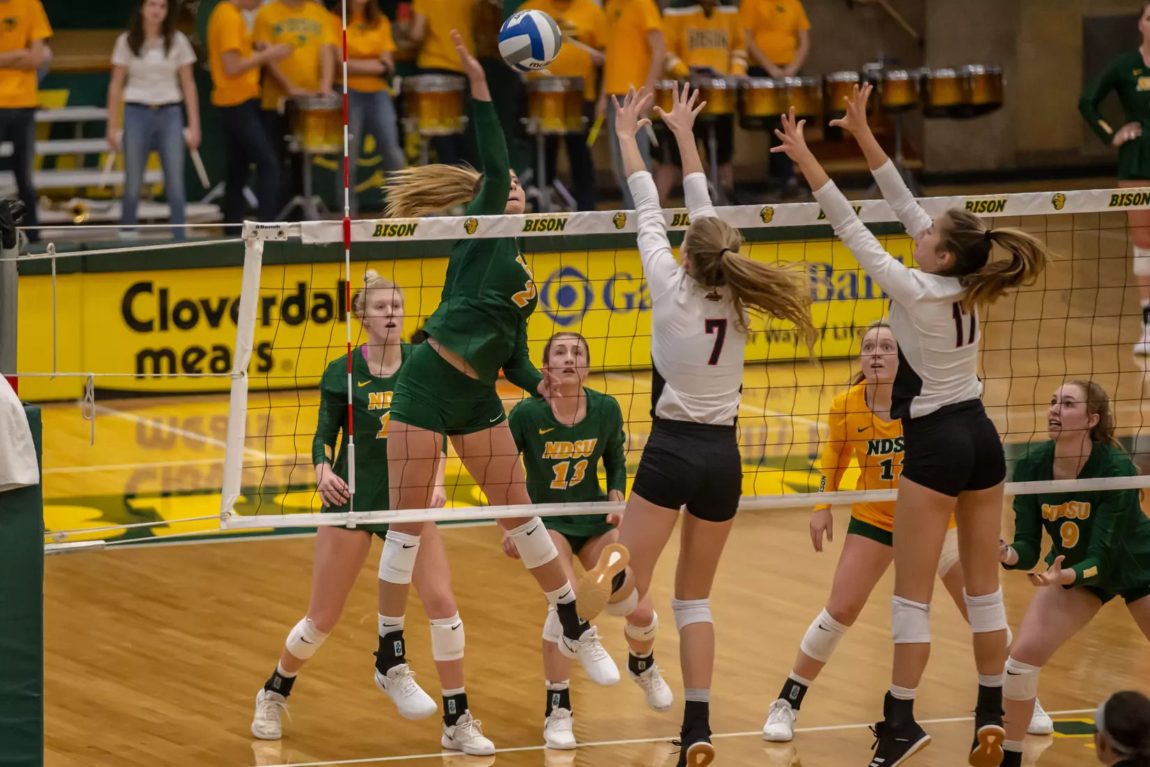 North Dakota State's Allie Mauch against Omaha in the Bentson Bunker Fieldhouse.