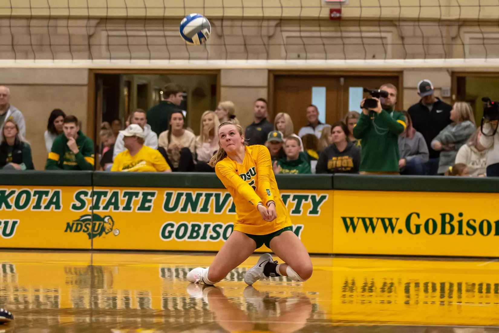 North Dakota State's Ava Schmoll against Omaha in the Bentson Bunker Fieldhouse.
