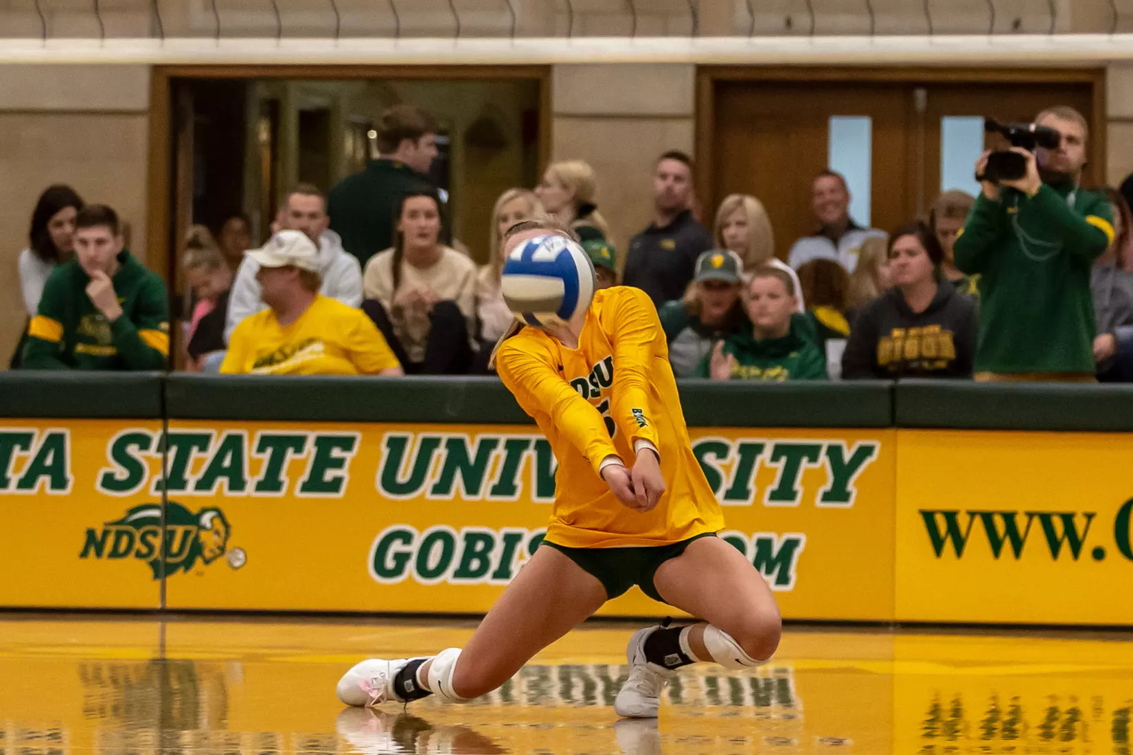 North Dakota State's Ava Schmoll against Omaha in the Bentson Bunker Fieldhouse.
