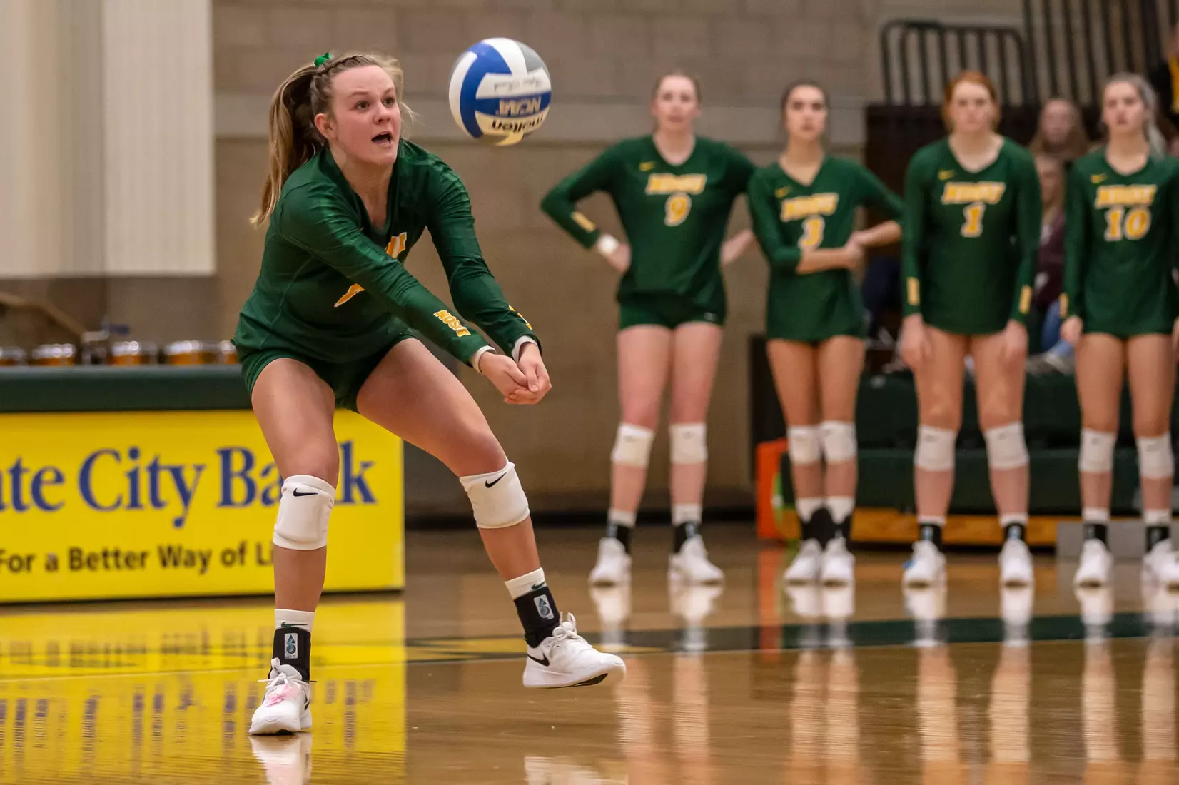 North Dakota State's Ava Schmoll against Omaha in the Bentson Bunker Fieldhouse.