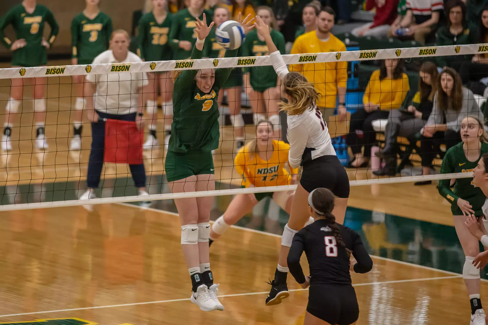 North Dakota State's Emily Halverson against Omaha in the Bentson Bunker Fieldhouse.