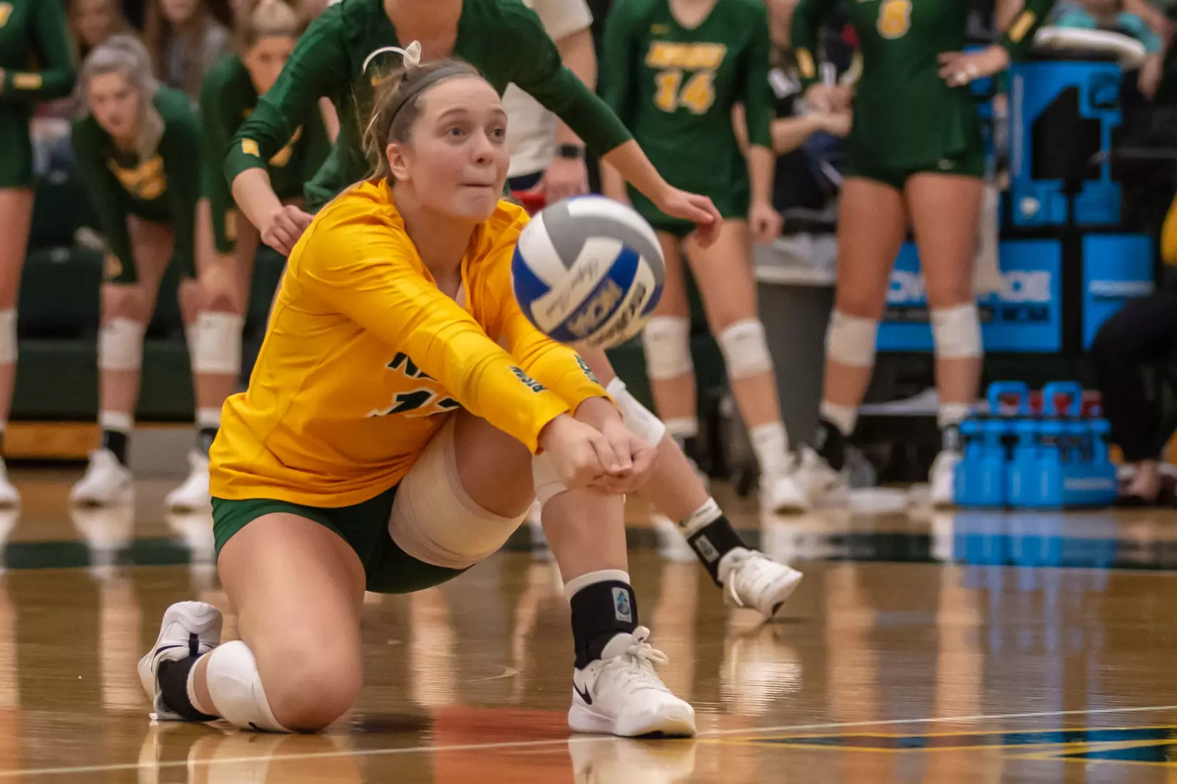 North Dakota State's Kaylee Hanger against Omaha in the Bentson Bunker Fieldhouse.