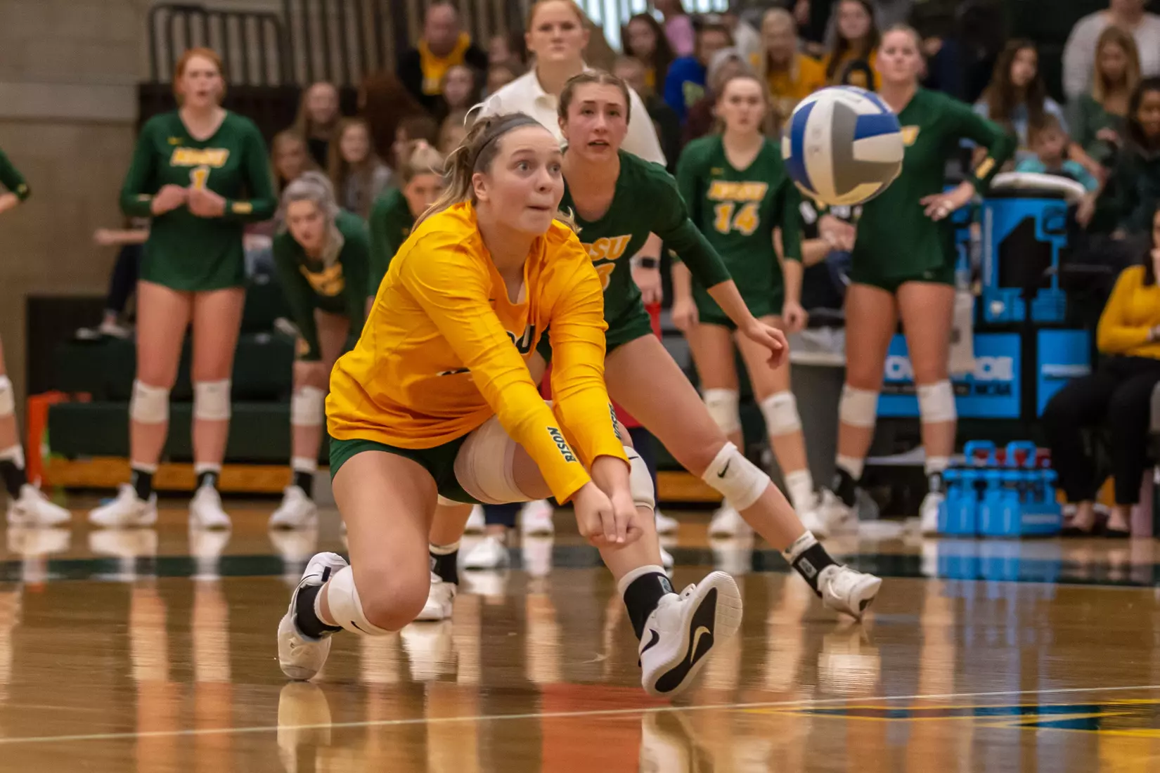 North Dakota State's Kaylee Hanger against Omaha in the Bentson Bunker Fieldhouse.