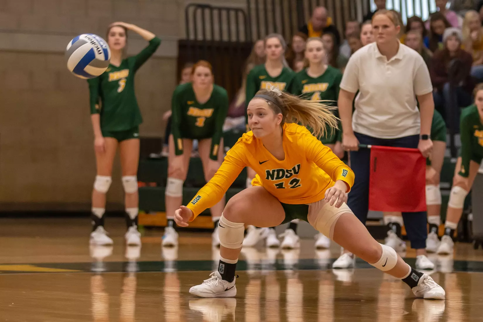 North Dakota State's Kaylee Hanger against Omaha in the Bentson Bunker Fieldhouse.