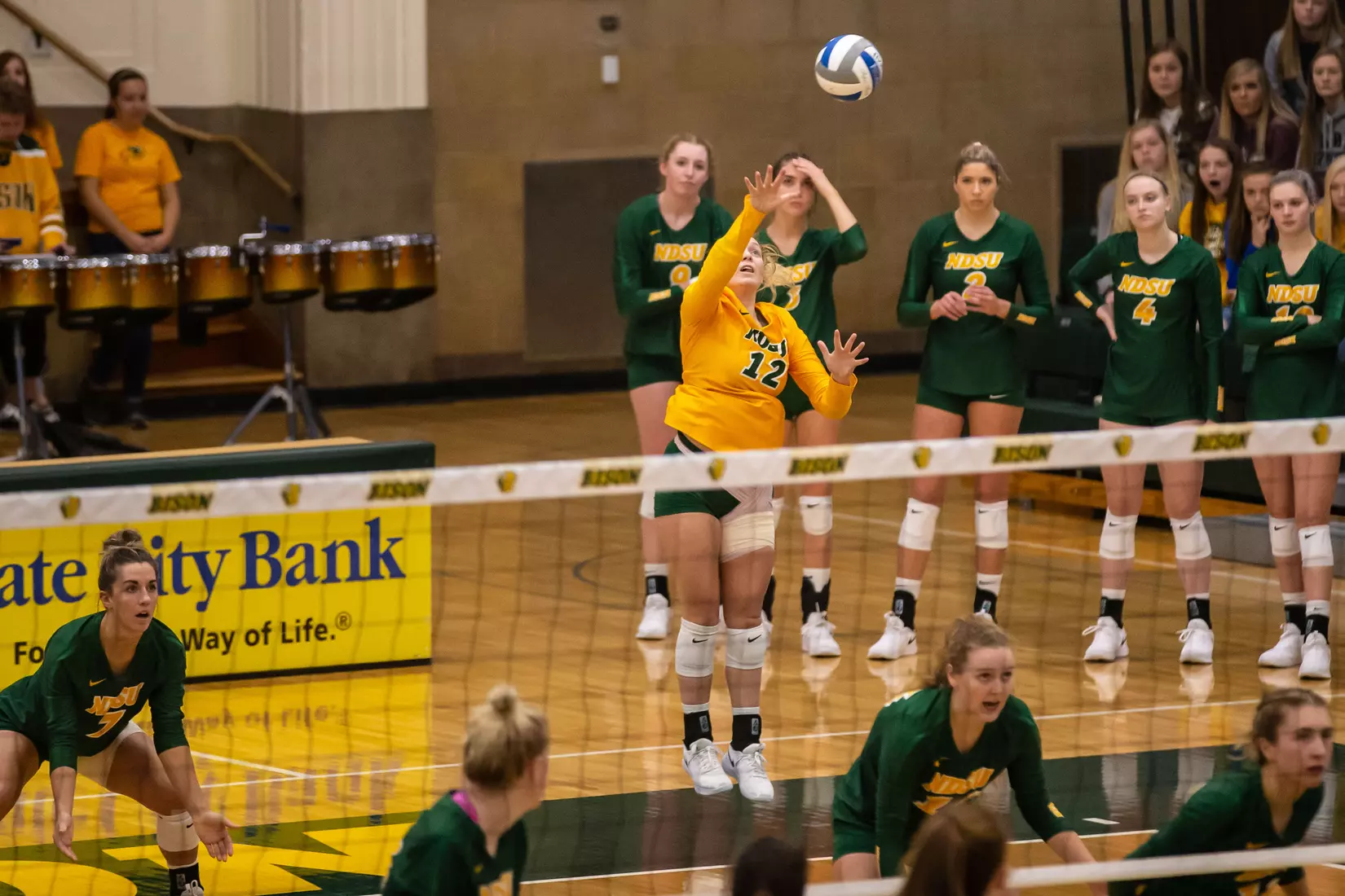 North Dakota State's Kaylee Hanger against Omaha in the Bentson Bunker Fieldhouse.