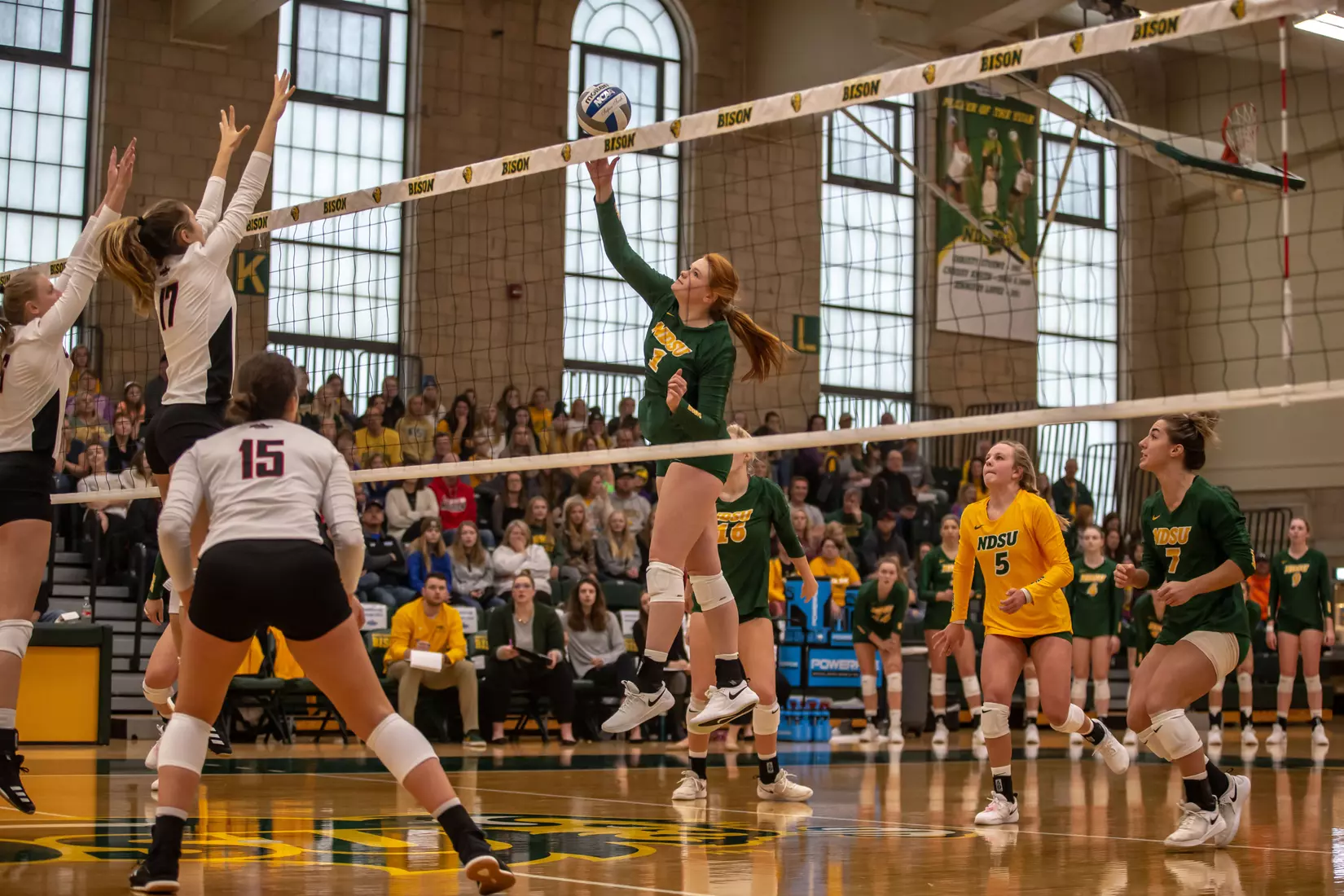 North Dakota State's Kirstin Tidd against Omaha in the Bentson Bunker Fieldhouse.