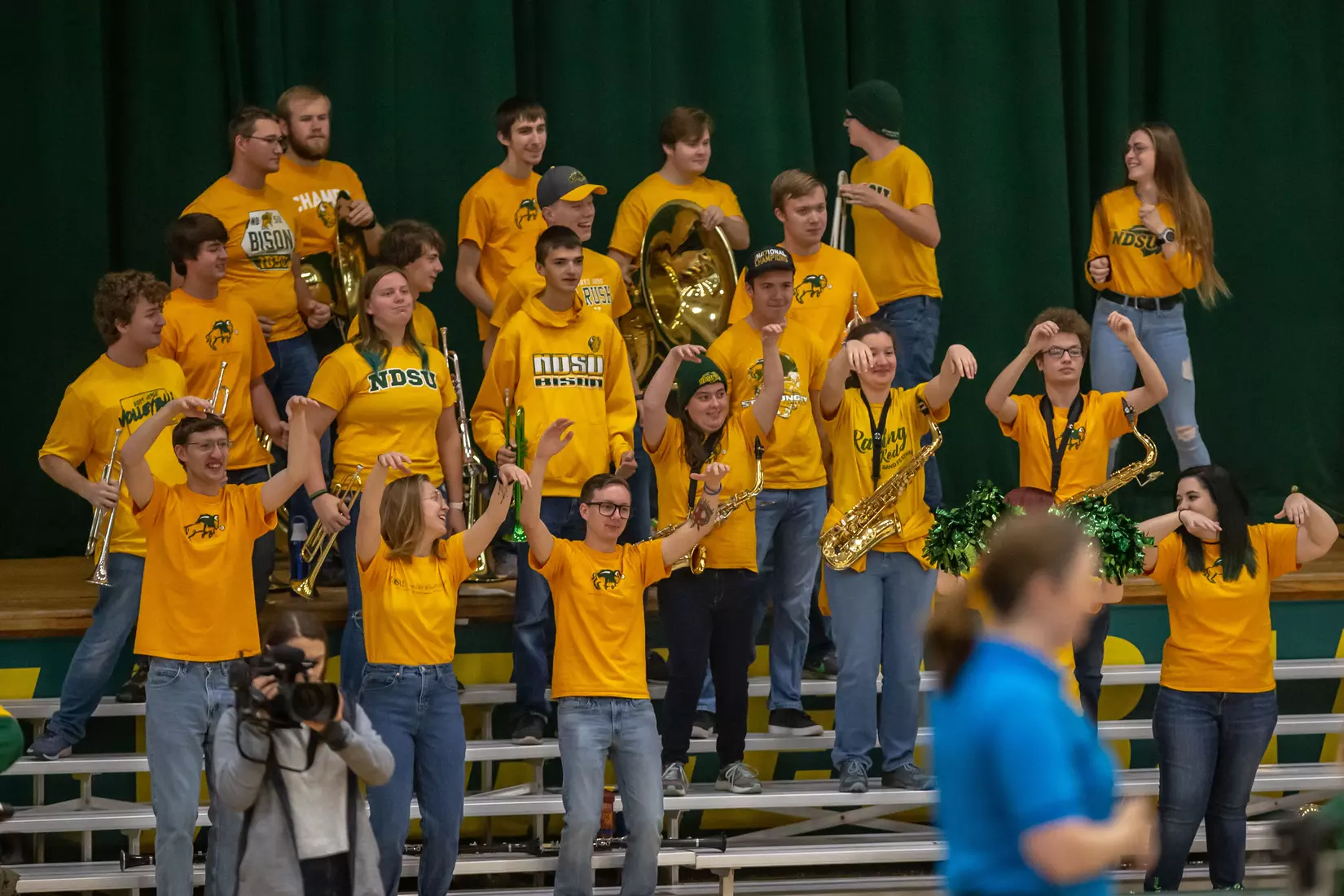 North Dakota State pep band during match against Omaha in the Bentson Bunker Fieldhouse.