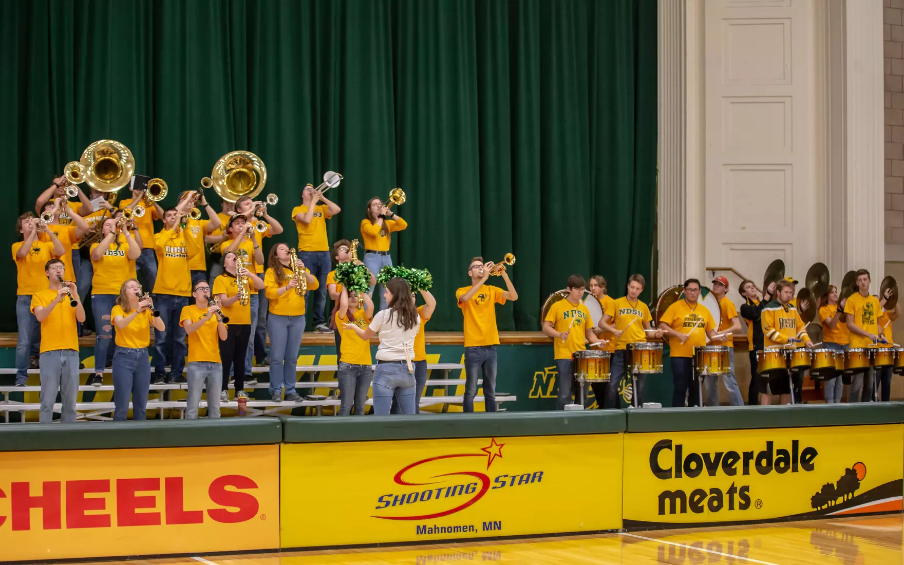 North Dakota State pep band during match against Omaha in the Bentson Bunker Fieldhouse.