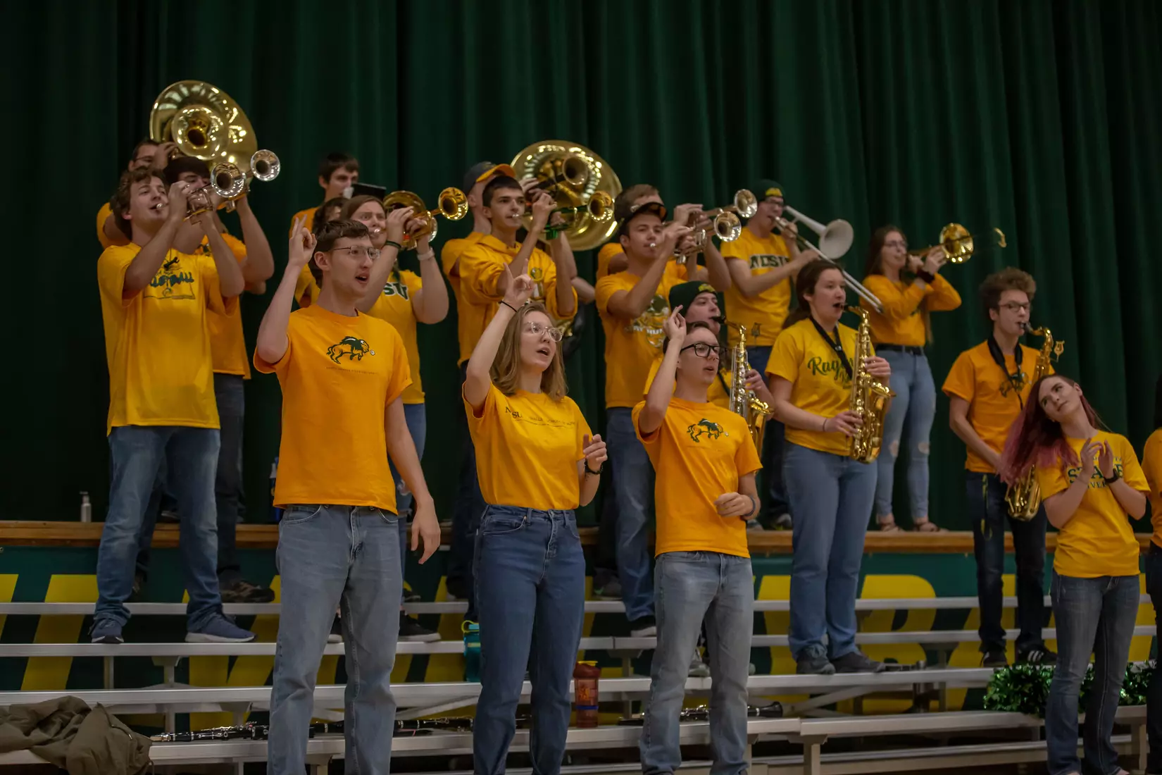 North Dakota State pep band during match against Omaha in the Bentson Bunker Fieldhouse.
