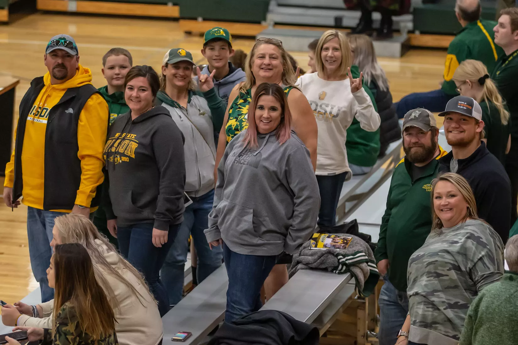 North Dakota State fans courtside during match against Omaha in the Bentson Bunker Fieldhouse.