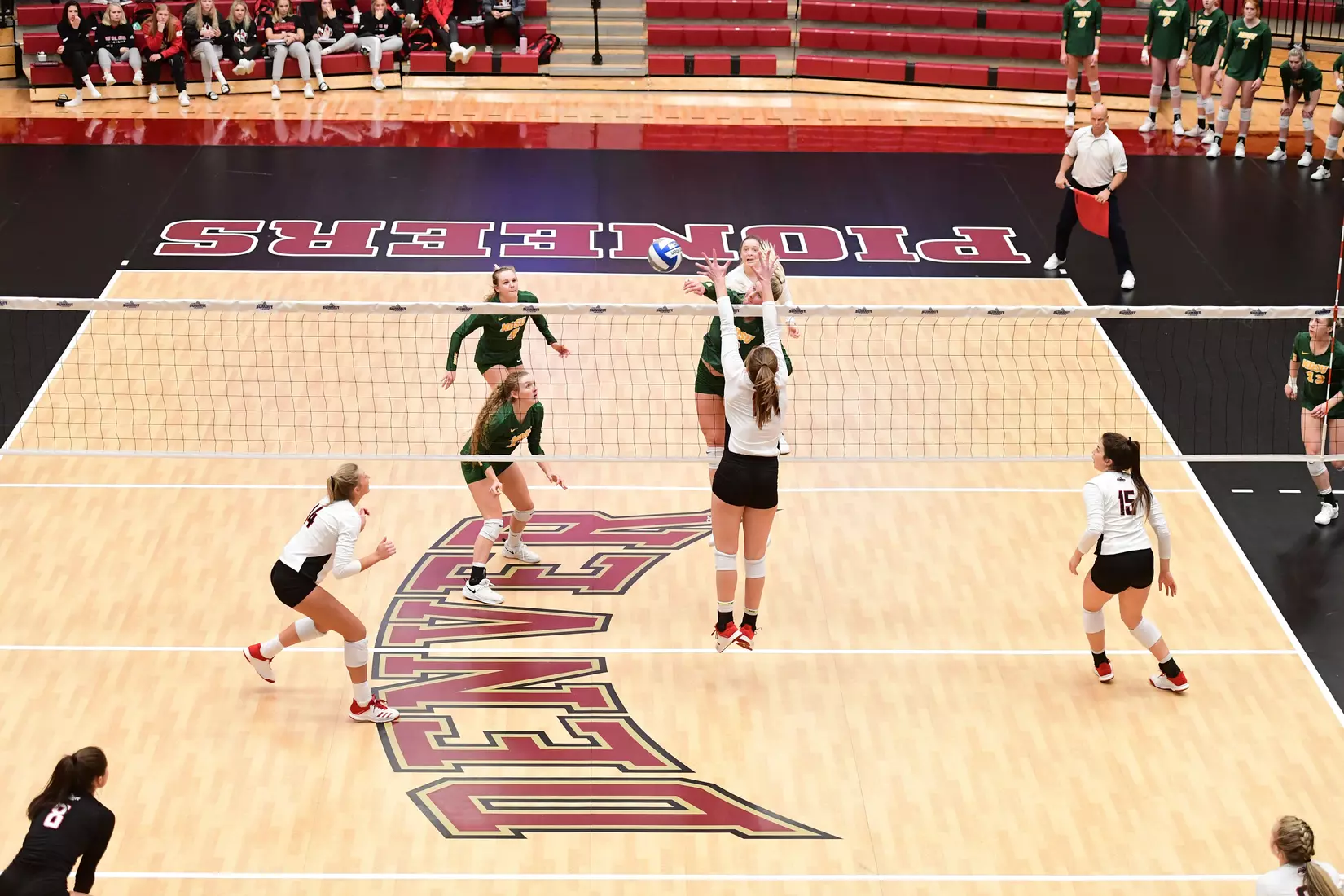 North Dakota State middle hitter Bella Lien during the Summit League tournament quarterfinal against Omaha on Nov. 22 in Denver.