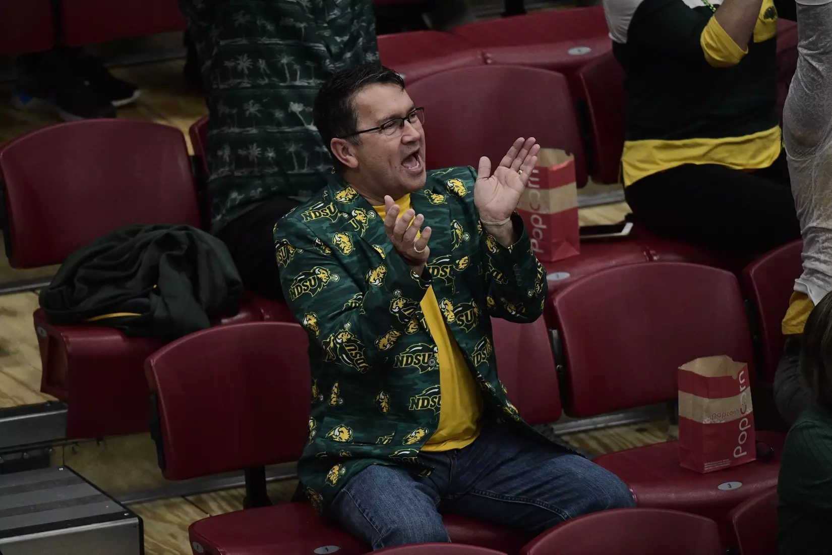 North Dakota State fan during the Summit League tournament quarterfinal against Omaha on Nov. 22 in Denver.