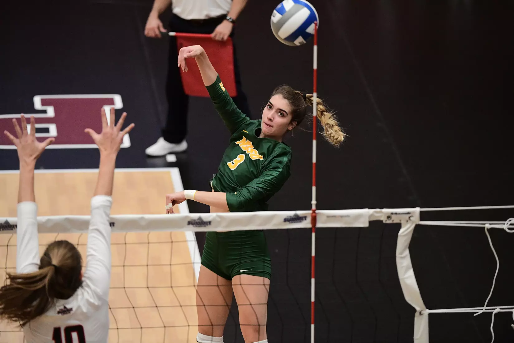 North Dakota State outside hitter Syra Tanchin during the the Summit League tournament quarterfinal against Omaha on Nov. 22 in Denver.
