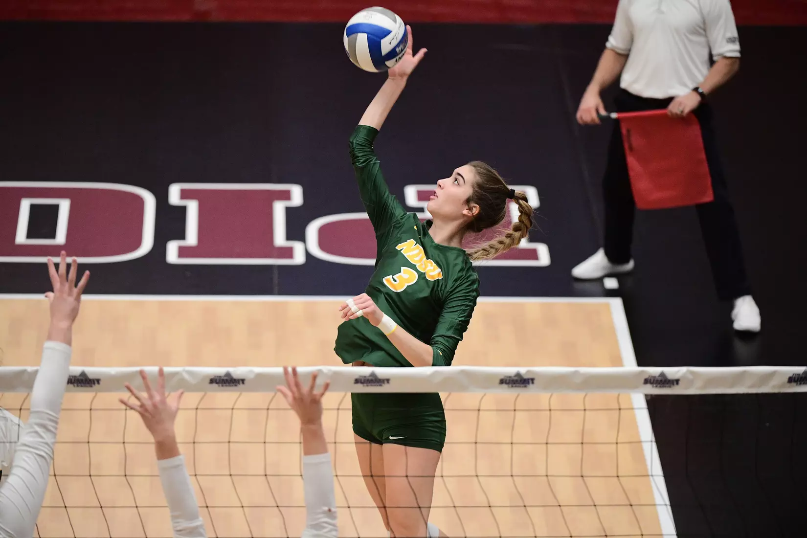 North Dakota State outside hitter Syra Tanchin during the the Summit League tournament quarterfinal against Omaha on Nov. 22 in Denver.