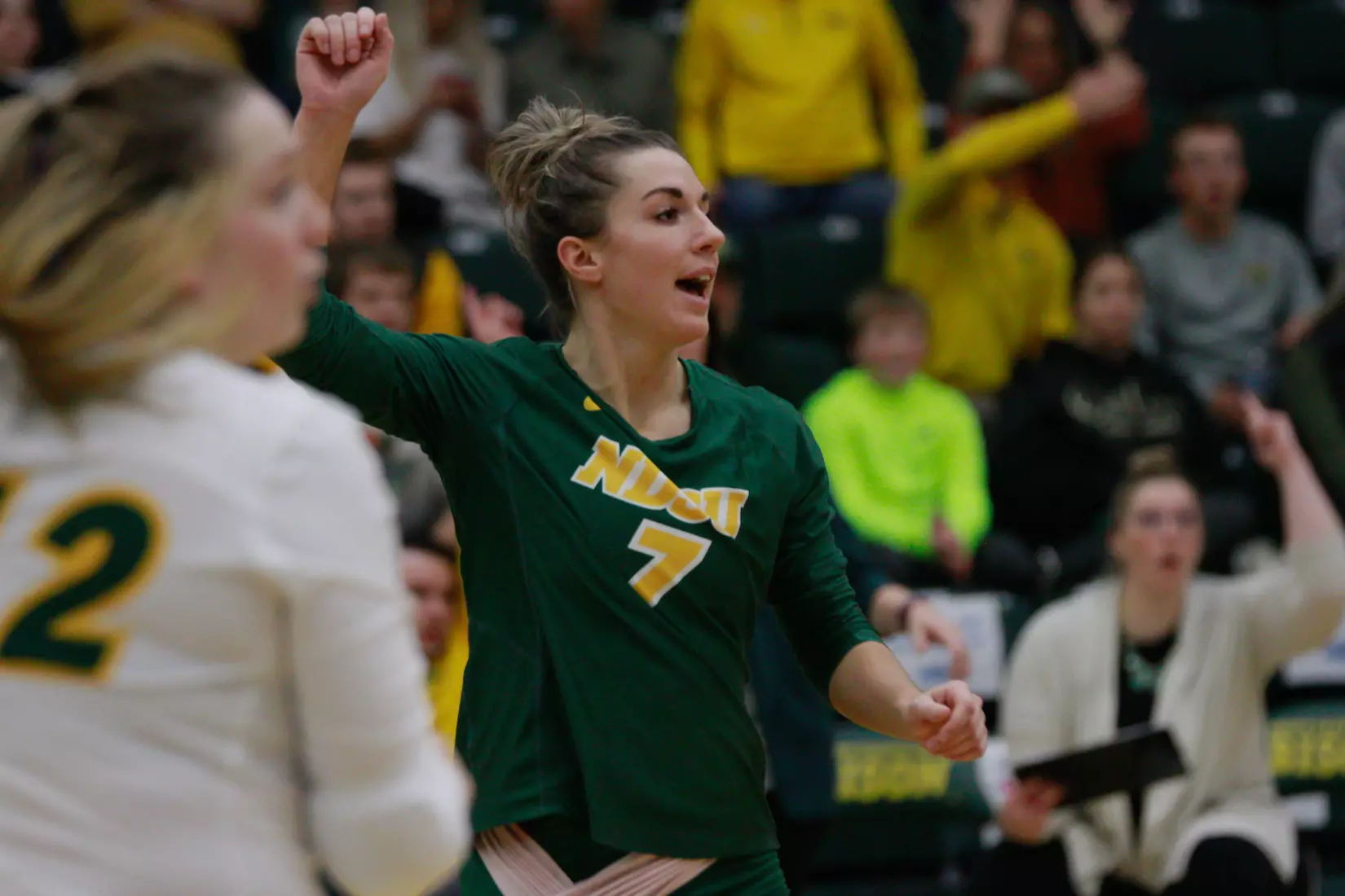 North Dakota State senior Abbi Klos during 3-1 win over Oral Roberts on Nov. 17 in Bentson Bunker Fieldhouse.