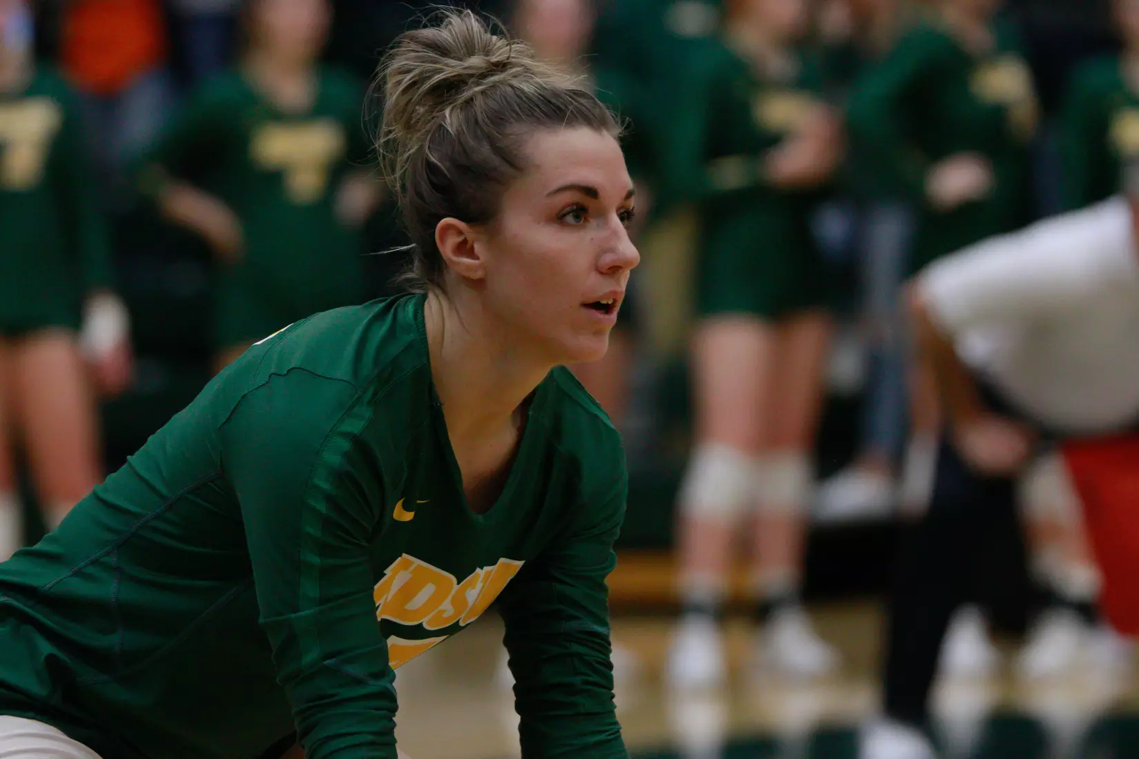 North Dakota State senior Abbi Klos during 3-1 win over Oral Roberts on Nov. 17 in Bentson Bunker Fieldhouse.