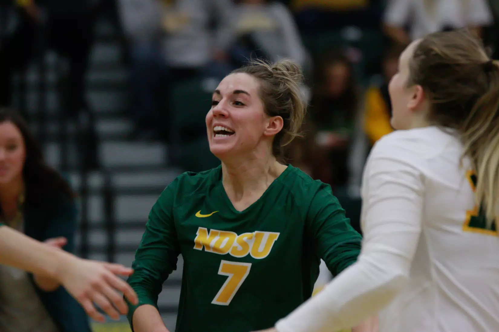 North Dakota State senior Abbi Klos during 3-1 win over Oral Roberts on Nov. 17 in Bentson Bunker Fieldhouse.