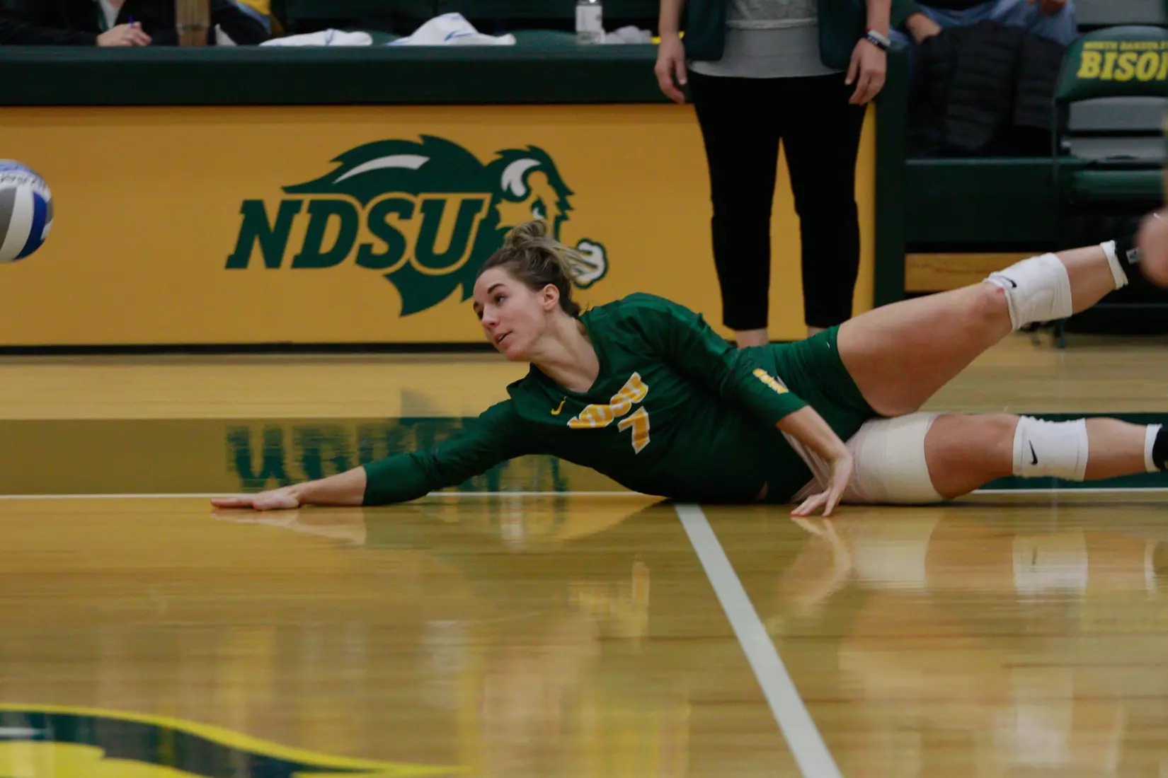 North Dakota State senior Abbi Klos during 3-1 win over Oral Roberts on Nov. 17 in Bentson Bunker Fieldhouse.