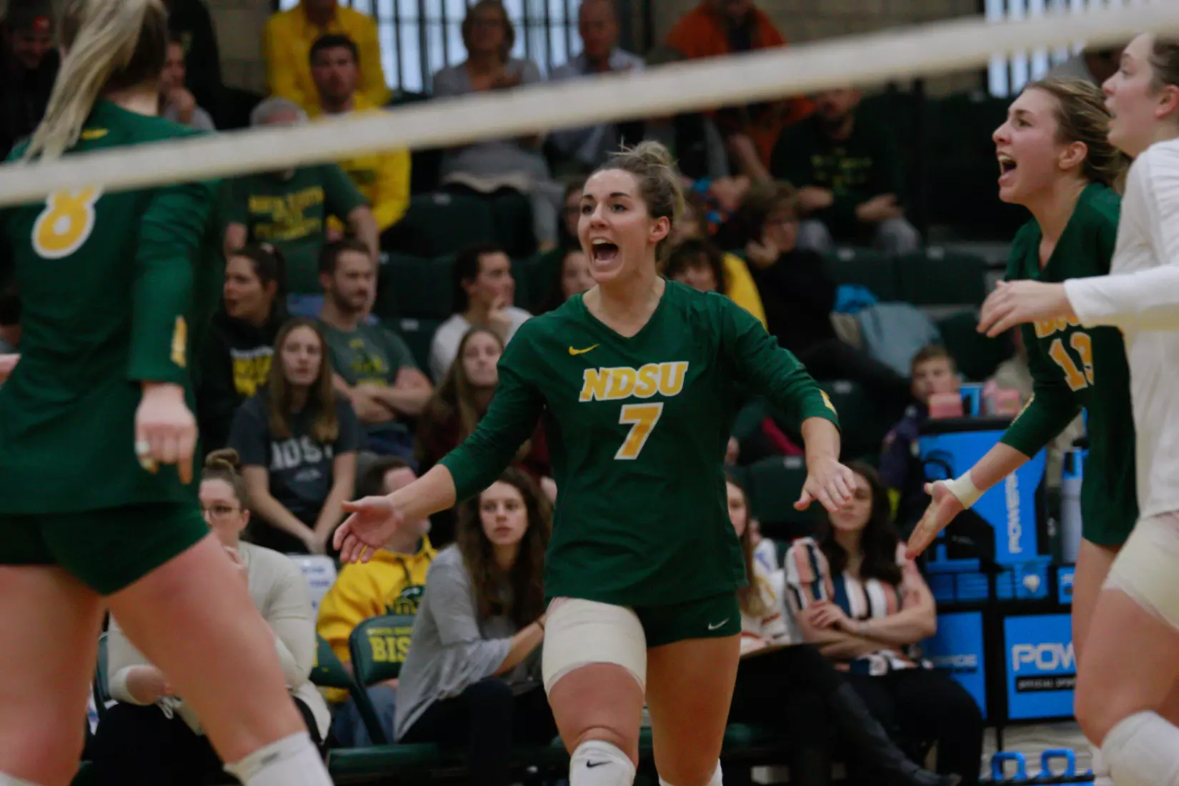 North Dakota State senior Abbi Klos during 3-1 win over Oral Roberts on Nov. 17 in Bentson Bunker Fieldhouse.