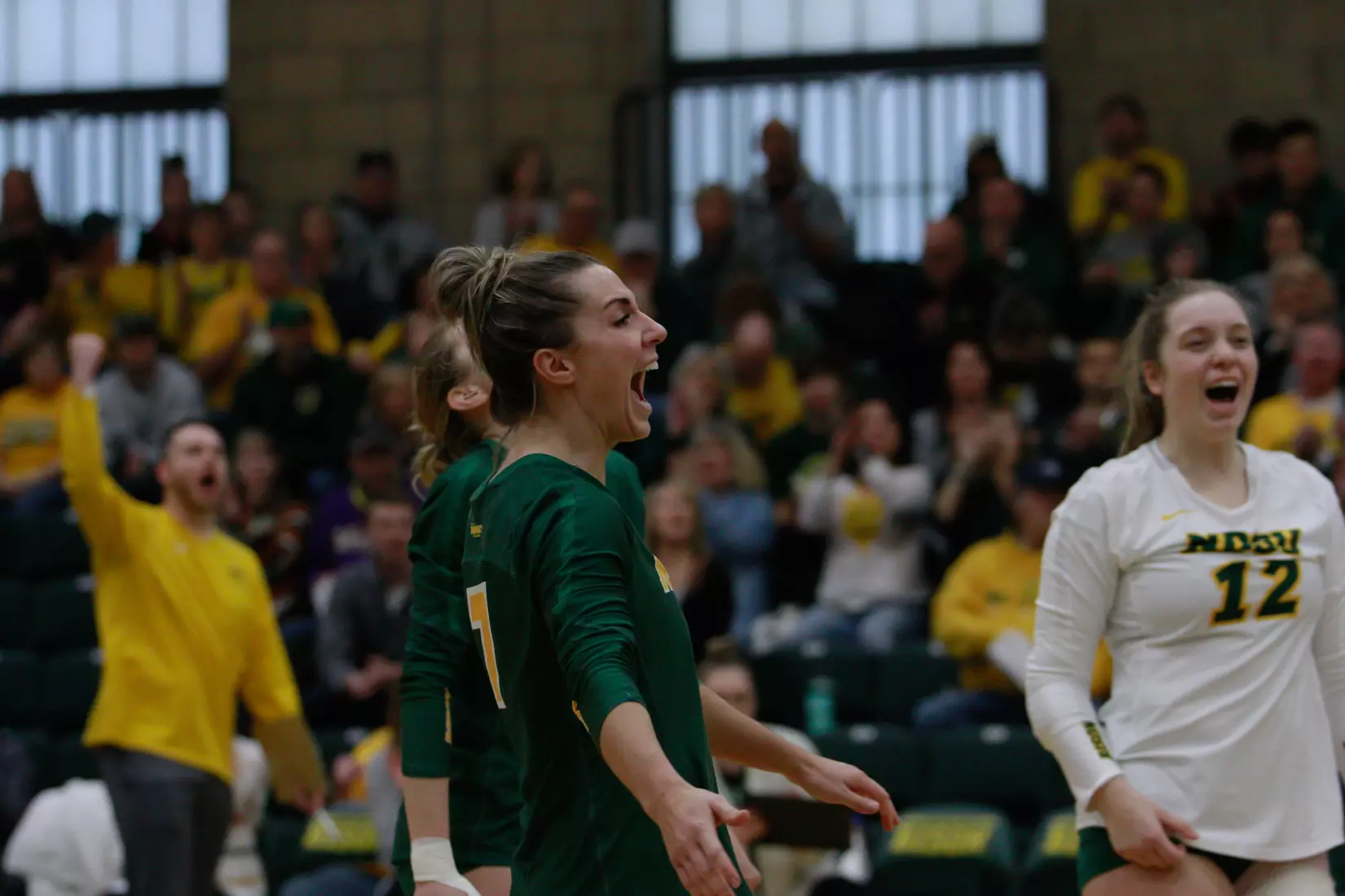 North Dakota State senior Abbi Klos during 3-1 win over Oral Roberts on Nov. 17 in Bentson Bunker Fieldhouse.