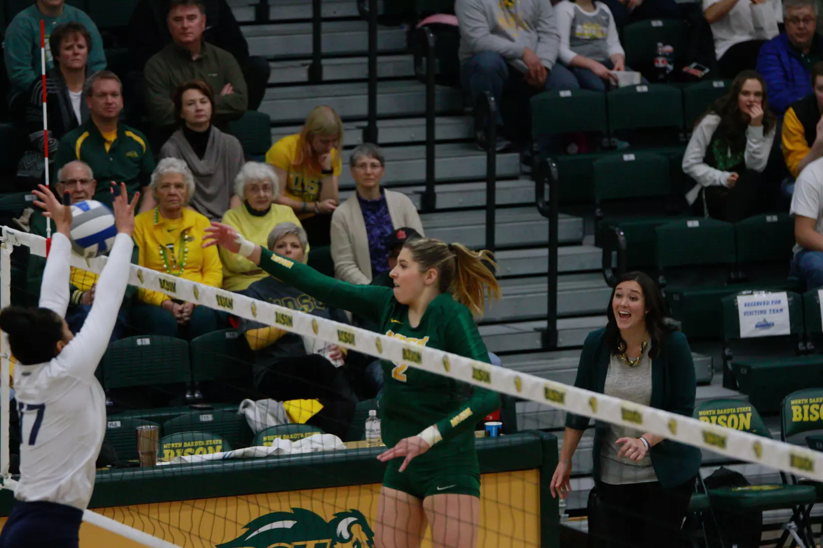 North Dakota State junior Allie Mauch during 3-1 win over Oral Roberts on Nov. 17 in Bentson Bunker Fieldhouse.
