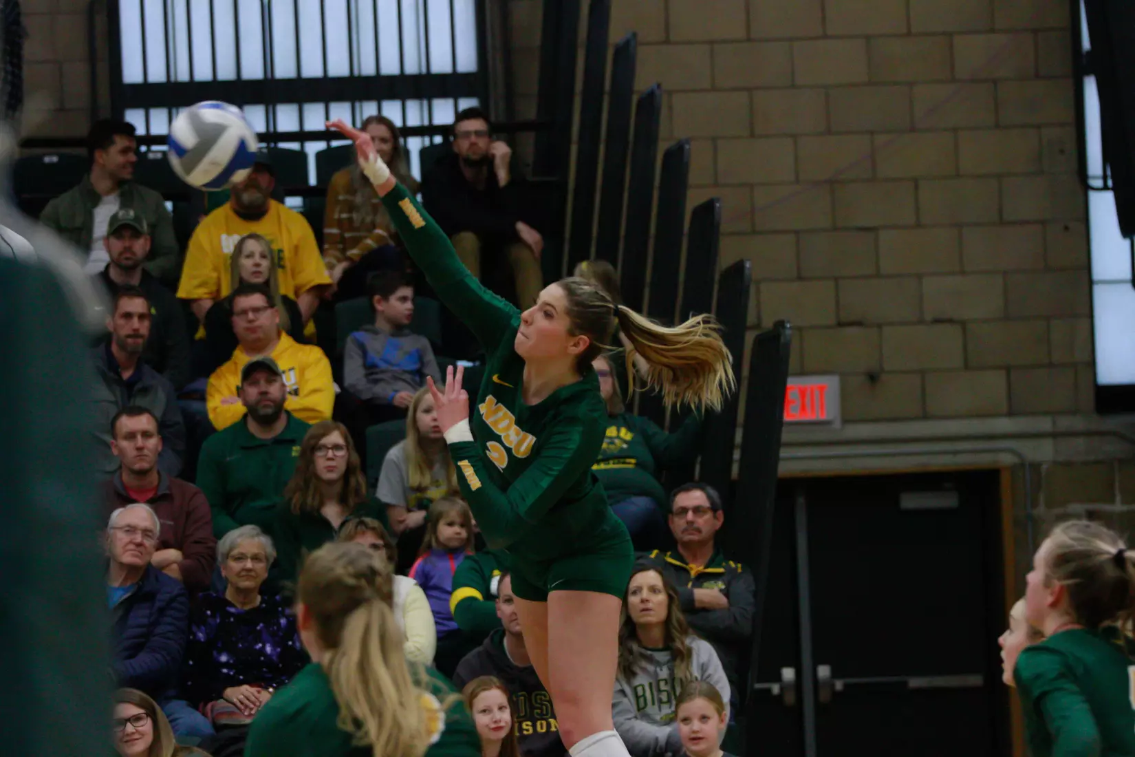 North Dakota State junior Allie Mauch during 3-1 win over Oral Roberts on Nov. 17 in Bentson Bunker Fieldhouse.