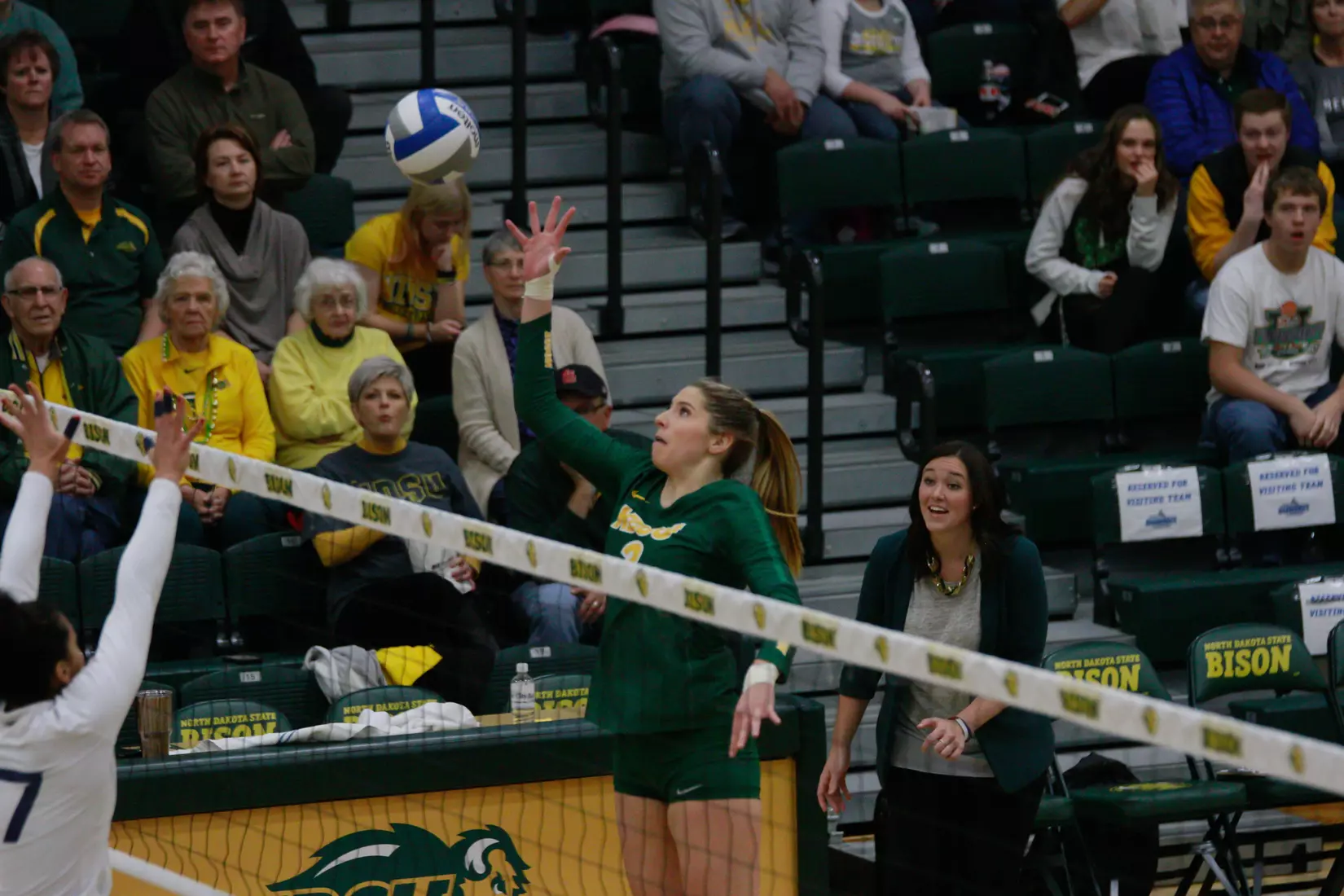 North Dakota State junior Allie Mauch during 3-1 win over Oral Roberts on Nov. 17 in Bentson Bunker Fieldhouse.