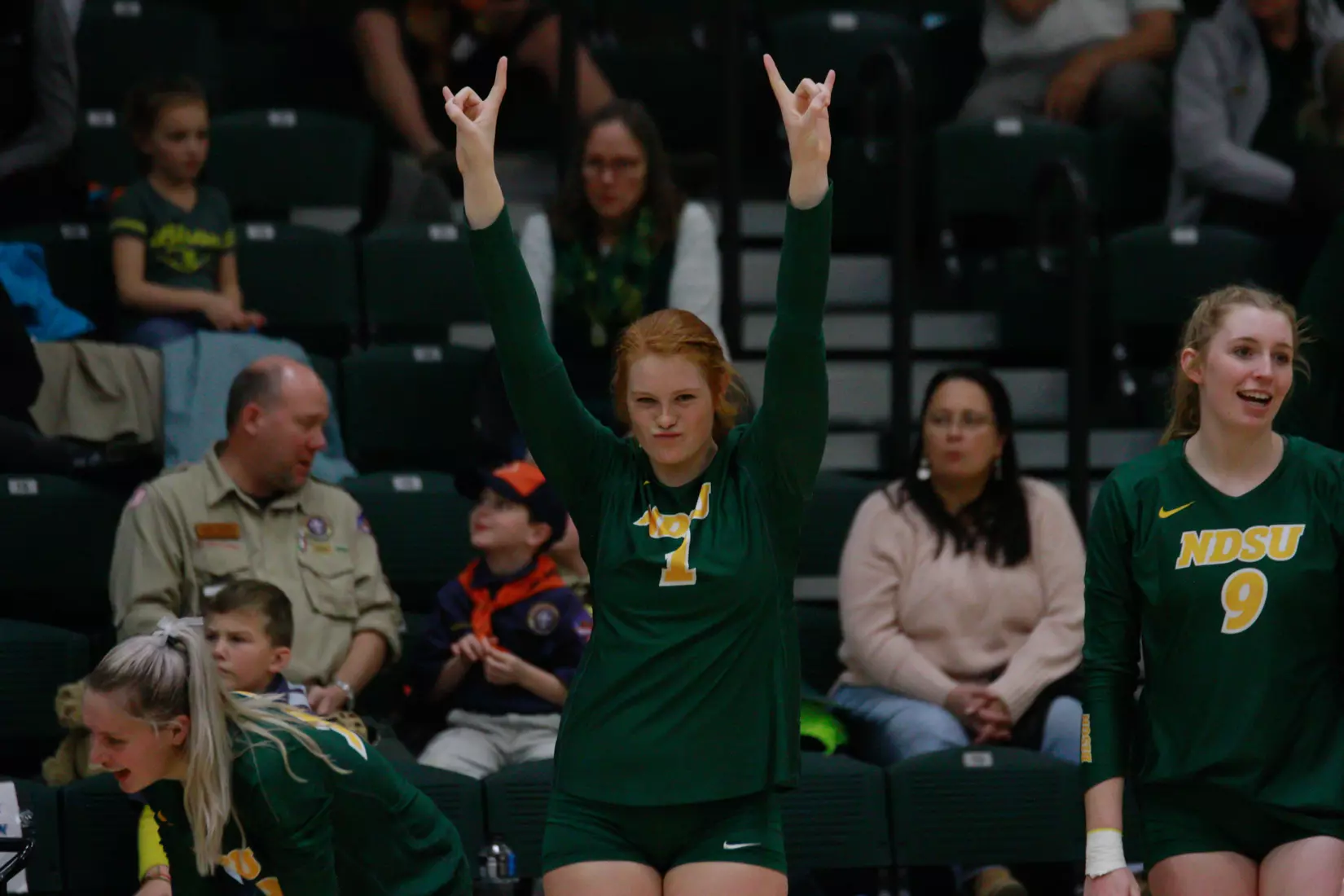 North Dakota State sophomore Kirstin Tidd during 3-1 win over Oral Roberts on Nov. 17 in Bentson Bunker Fieldhouse.
