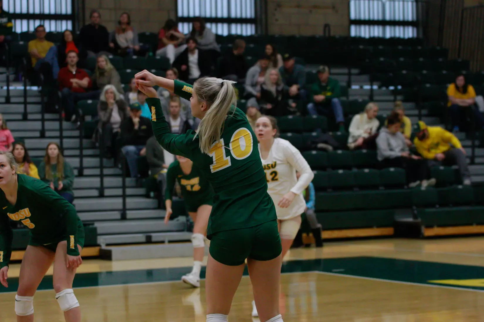 North Dakota State sophomore Maggie Steffen during 3-1 win over Oral Roberts on Nov. 17 in Bentson Bunker Fieldhouse.