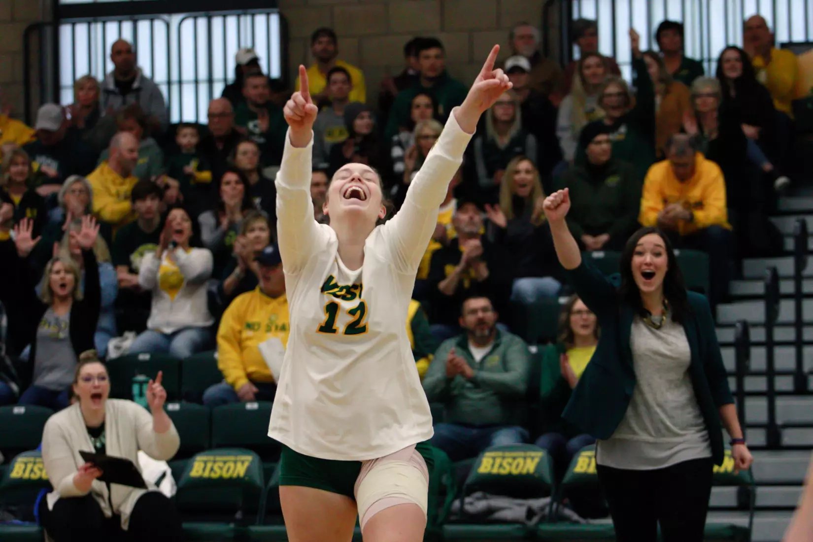 North Dakota State sophomore Kaylee Hanger during 3-1 win over Oral Roberts on Nov. 17 in Bentson Bunker Fieldhouse.