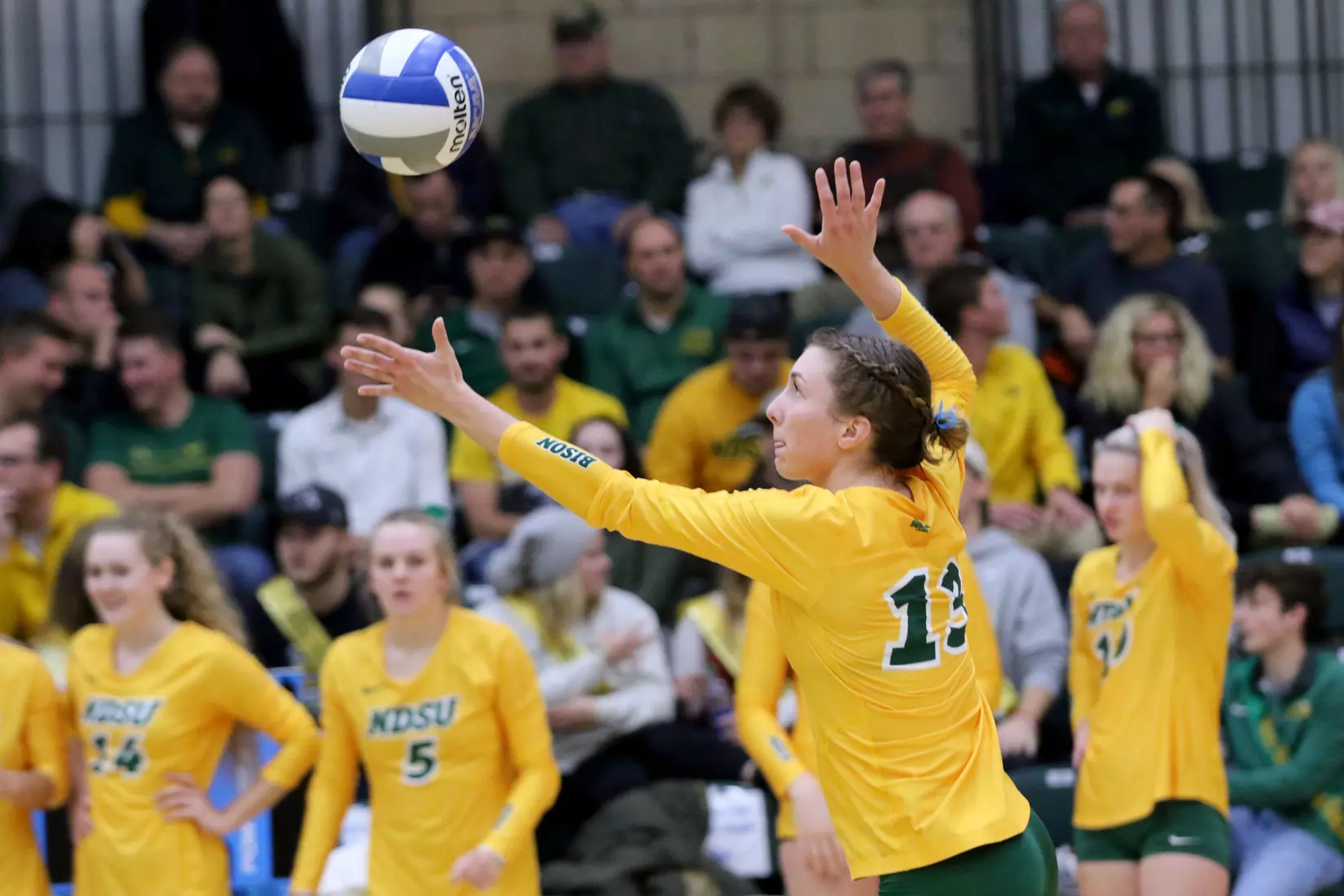 North Dakota State's Alexis Bachmeier against South Dakota in the Bentson Bunker Fieldhouse.
