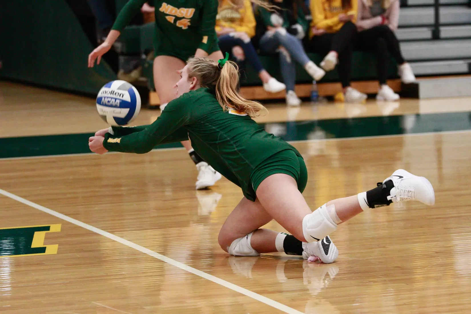 North Dakota State's Ava Schmoll against South Dakota in the Bentson Bunker Fieldhouse.
